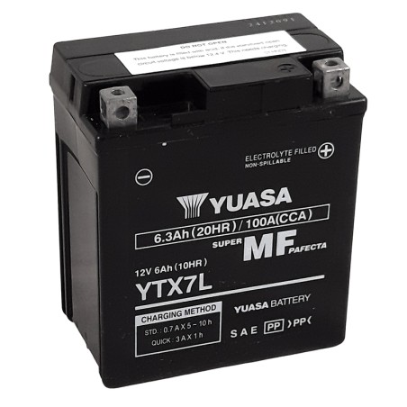 Batería YUASA W/C activada de fábrica sin mantenimiento - YTX7L (FA)