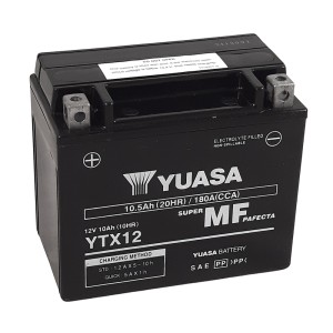 Batería YUASA W/C activada de fábrica sin mantenimiento - YTX12 (FA)