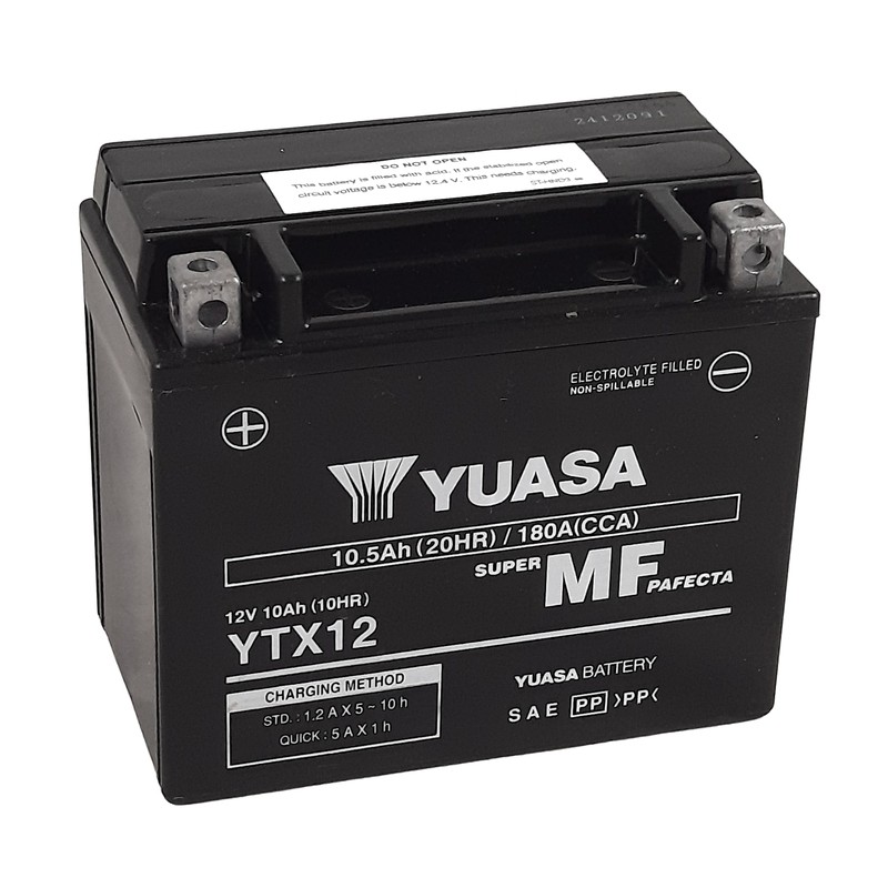 Batería YUASA W/C activada de fábrica sin mantenimiento - YTX12 (FA)