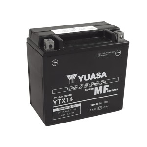 Batería YUASA W/C activada de fábrica sin mantenimiento - YTX14 (FA)