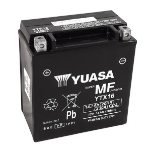 Batería YUASA W/C activada de fábrica sin mantenimiento - YTX16 (FA)