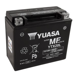 Batería YUASA W/C activada de fábrica sin mantenimiento - YTX20L (FA)