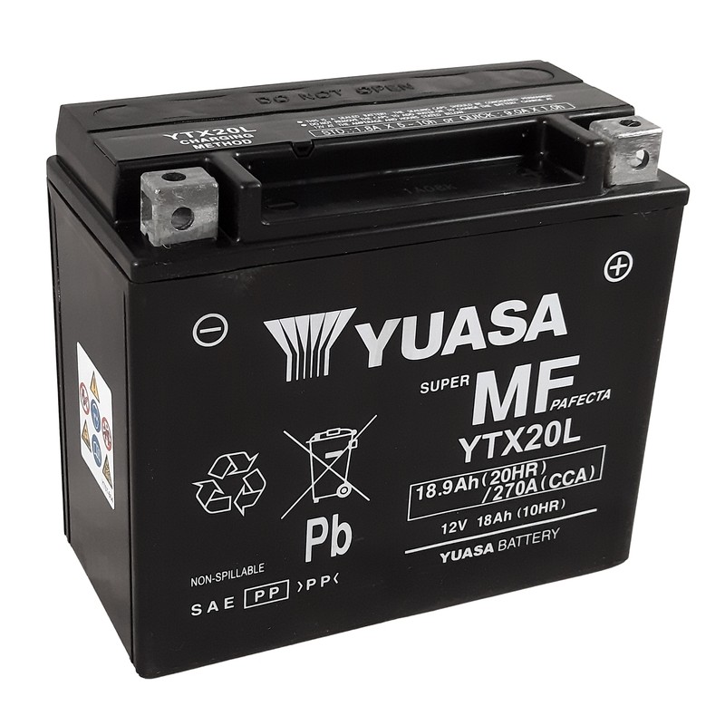 Batería YUASA W/C activada de fábrica sin mantenimiento - YTX20L (FA)