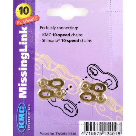 Enganche Cadena KMC 10V (5,88 mm) Sram/Shimano (Blister 2uds)