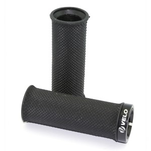 Par puños bici VELO MTB para Grip Shift. Textura diamante. Negros