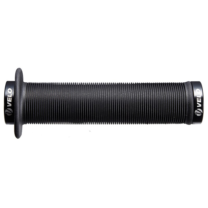 Par puños bici VELO 145mm sintéticos con tope grande color negro, s...