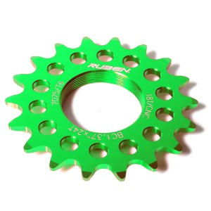 Piñón fijo fixie 14 dientes color verde