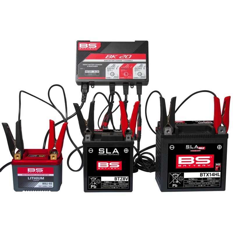 Cargador de bateria inteligente BS Battery BK20 6V/12V 3x2A