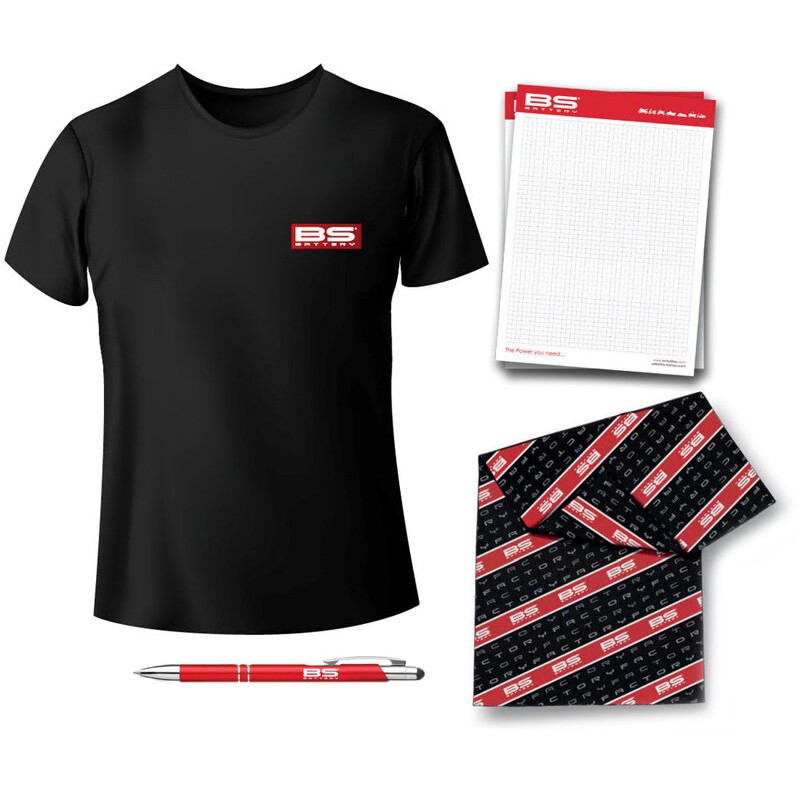 Pack merchandising BS Battery - 6 camisetas, bragas, bolis y libretas