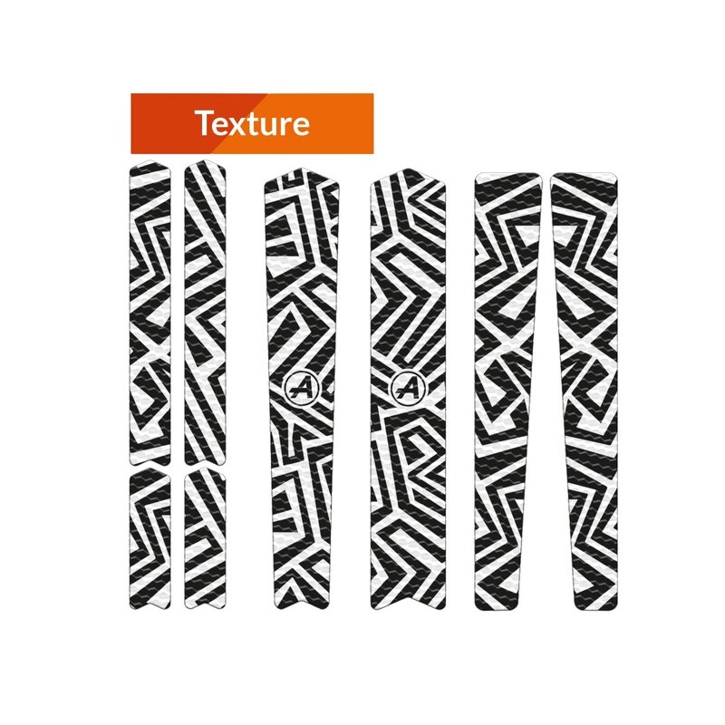 Kit adhesivos protectores cuadro ALGIS texture Gravel/Carretera blanco