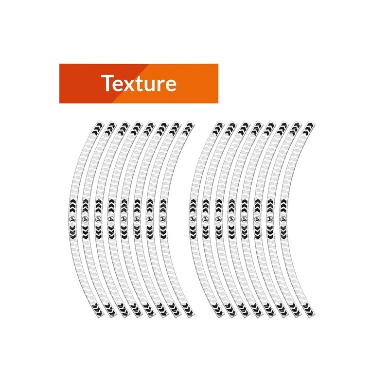 Adhesivos protectores de llanta ALGIS ARROWS texture blanco