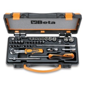 Juego de llaves BETA con 11 vasos hexagonales 20 puntas y 8 accesorios