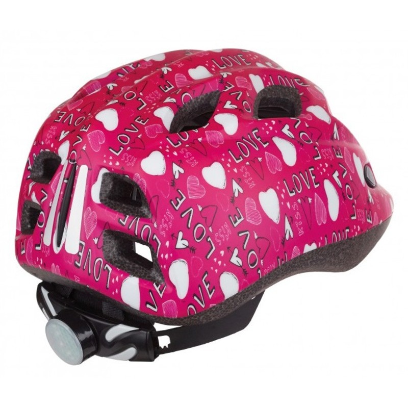 Casco de bicicleta junior POLISPORT Love con luz Led talla S 52/56 cm