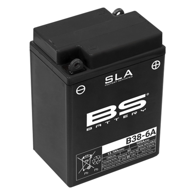 Batería BS BATTERY SLA sin mantenimiento activada de fábrica - B38-6A