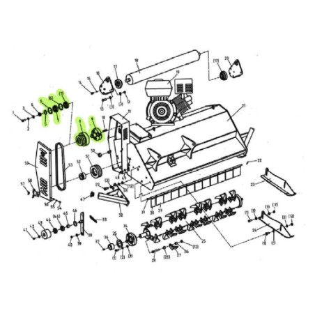 Recambio para cortacésped ART SLH-120 - Rueda de la correa - (Pieza...