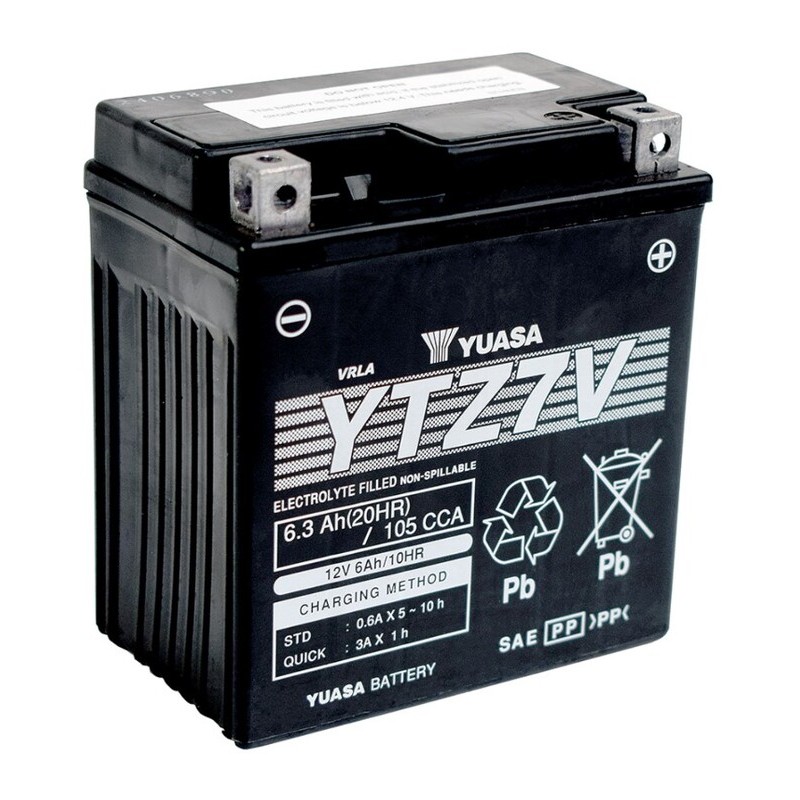 Batería YUASA Sin mantenimiento activada de fábrica - YTZ7V FA
