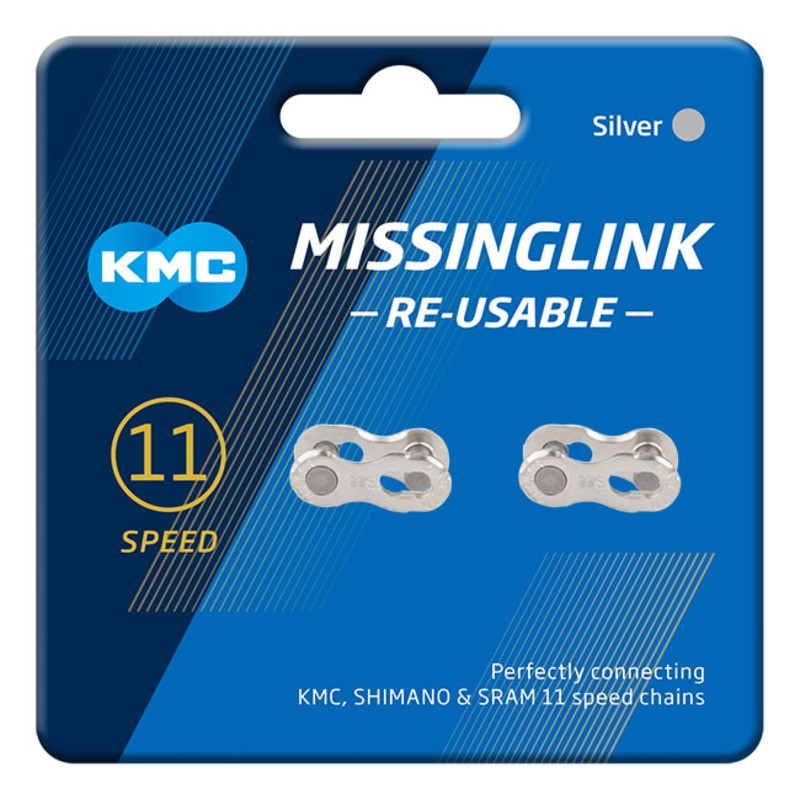 Enganche Cadena KMC 11 velocidades plata (x2)