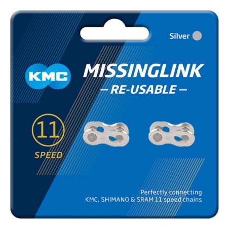 Enganche Cadena KMC 11 velocidades plata (x2)
