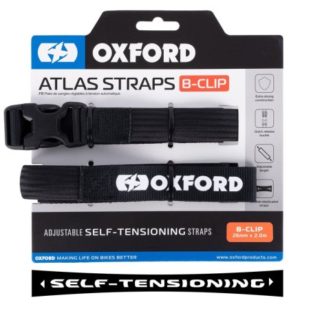 Kit de correas OXFORD Atlas B-Clip 26mm negro - 2 unidades