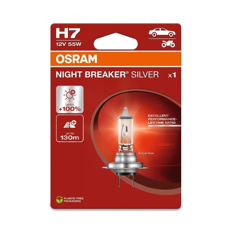 Lámpara OSRAM H7 Night Breaker Silver Laser Light 12V 60 / 55W PX26...