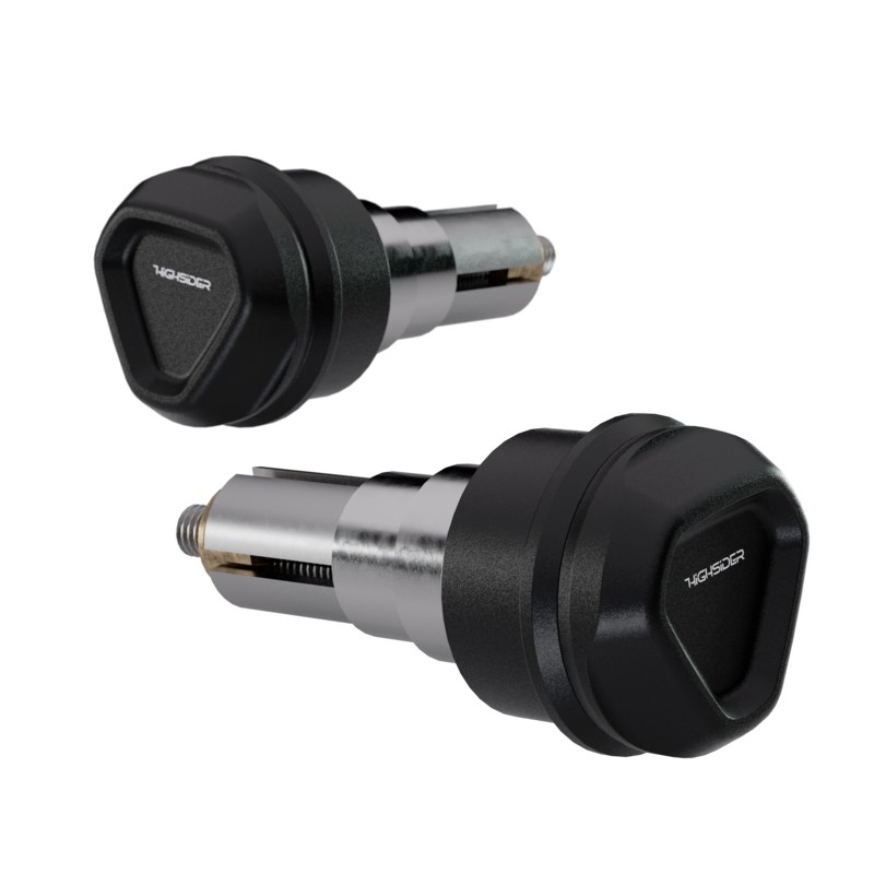 HIGHSIDER Ventura-LS Handle Bar Ends, Black, Pair