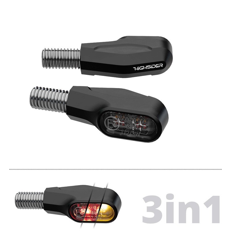 HIGHSIDER Ventura-X Led Taillight/Indicator, Black, Smoke