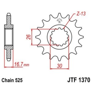 Piñón con goma anti-ruido JT SPROCKETS acero 1370 - 525