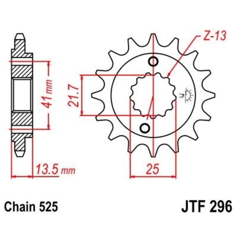 Piñón con goma anti-ruido JT SPROCKETS acero 296 - 525