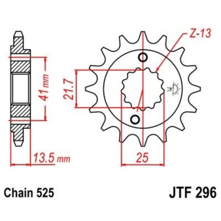Piñón con goma anti-ruido JT SPROCKETS acero 296 - 525