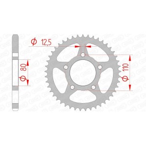 Corona AFAM acero estándar 10608 - Paso 525