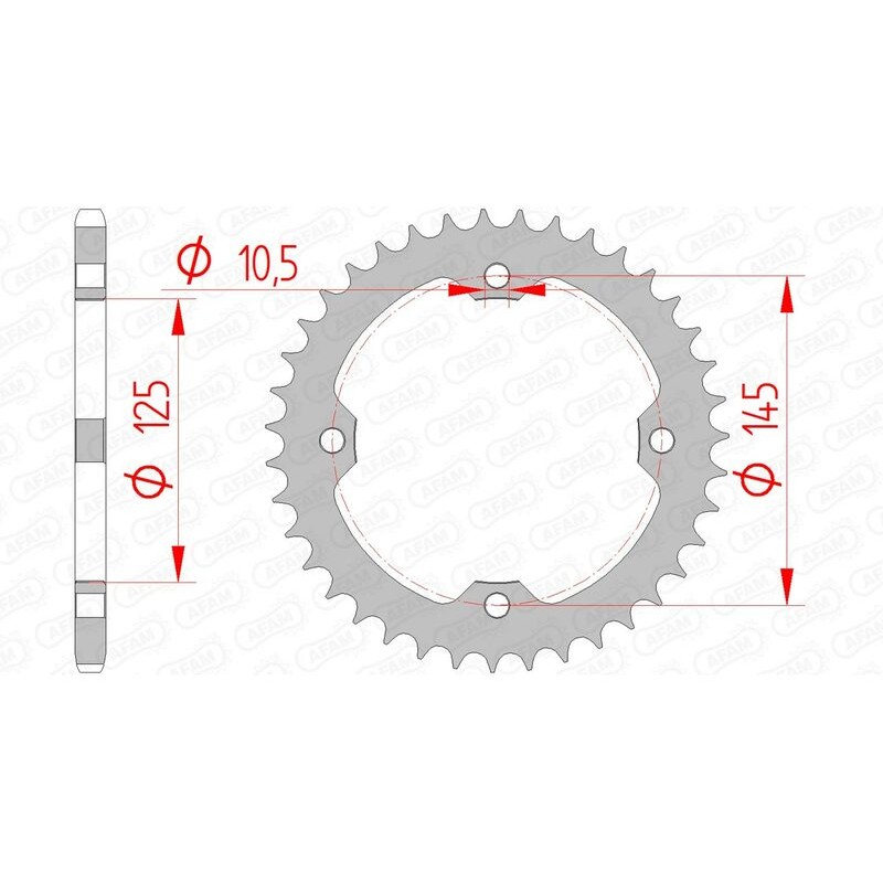 Corona AFAM acero estándar 12407 - Paso 520