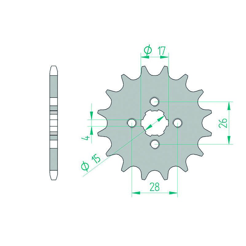 Piñón AFAM acero estándar 20104 - Paso 420