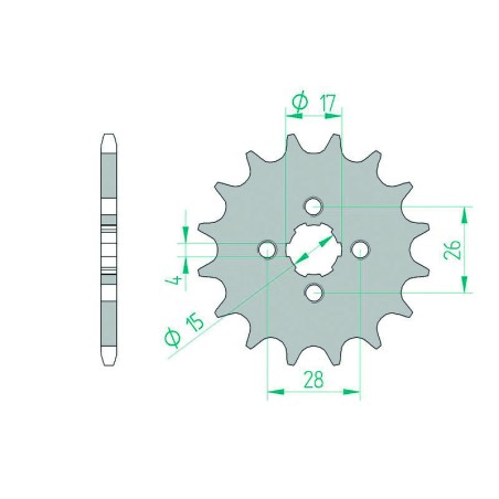 Piñón AFAM acero estándar 20104 - Paso 420