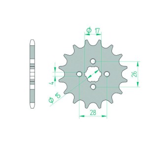 Piñón AFAM acero estándar 20104 - Paso 420