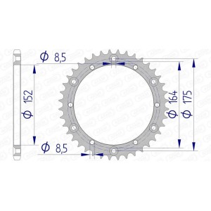 Corona AFAM aluminio 13500 - Paso 520