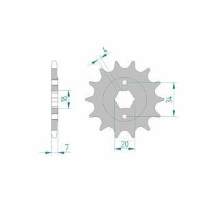 Piñón AFAM acero estándar 20202 - Paso 520