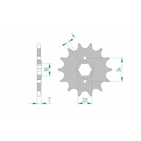 Piñón AFAM acero estándar 20203 - Paso 520