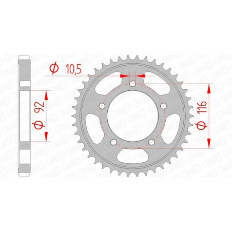 Corona AFAM acero estándar 16900 - Paso 530
