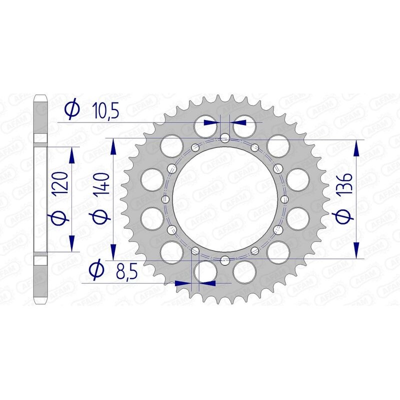 Corona AFAM aluminio 17404 - Paso 520
