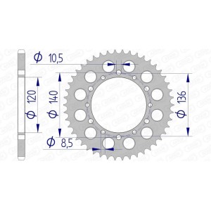 Corona AFAM aluminio 17404 - Paso 520
