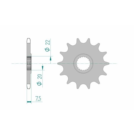 Piñón AFAM acero autolimpiable 20210 - Paso 520