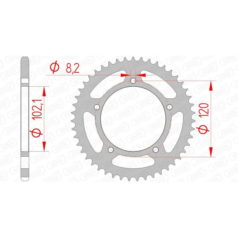 Corona AFAM acero estándar 35104 - Paso 420