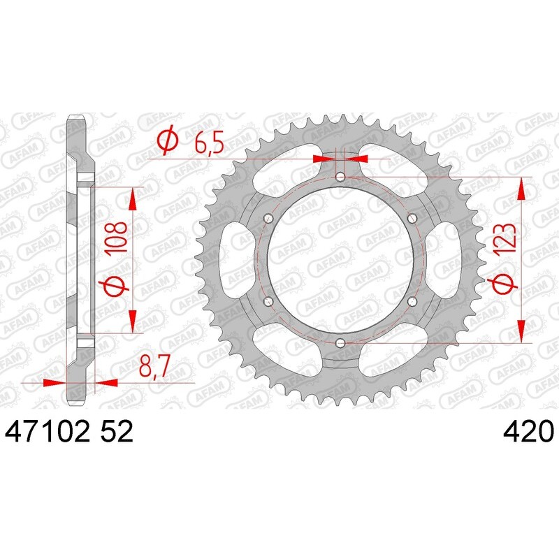 Corona AFAM acero estándar 47102 - Paso 420