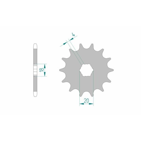 Piñón AFAM acero estándar 20303 - Paso 520