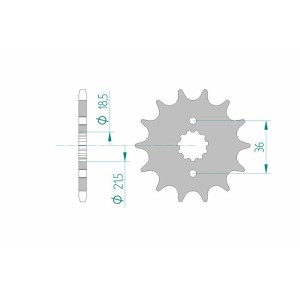 Piñón AFAM acero estándar 20304 - Paso 520