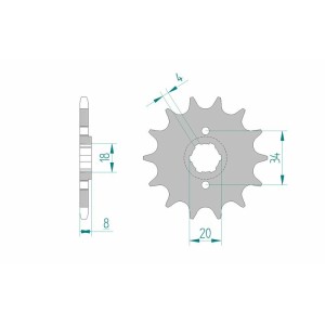 Piñón AFAM acero estándar 20306 - Paso 520