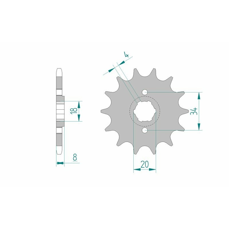 Piñón AFAM acero estándar 20306 - Paso 520
