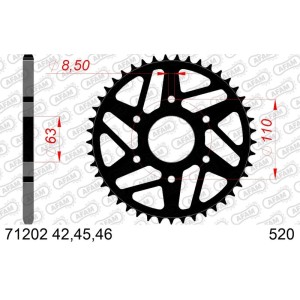 Corona AFAM acero estándar 71202 - Paso 520