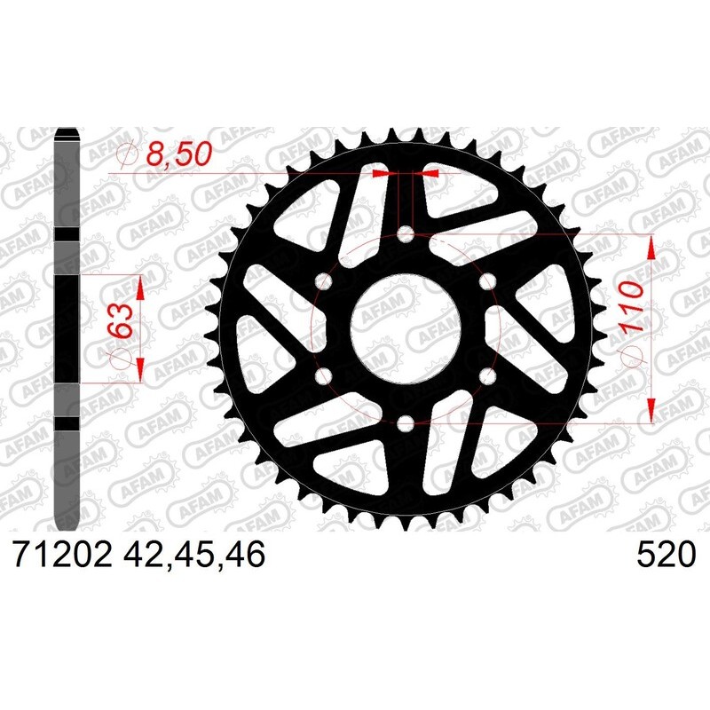 Corona AFAM acero estándar 71202 - Paso 520