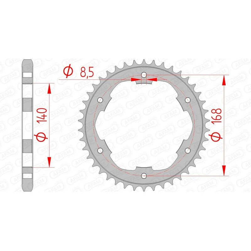 Corona AFAM acero estándar 92634 - Paso 525